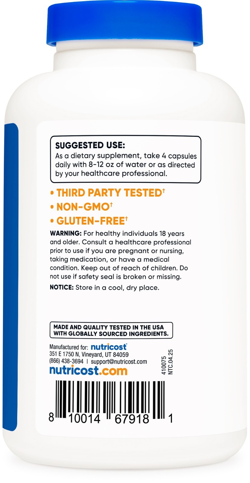 Nutricost D-Aspartic Acid Capsules (180 Capsules) (3000mg Serving)