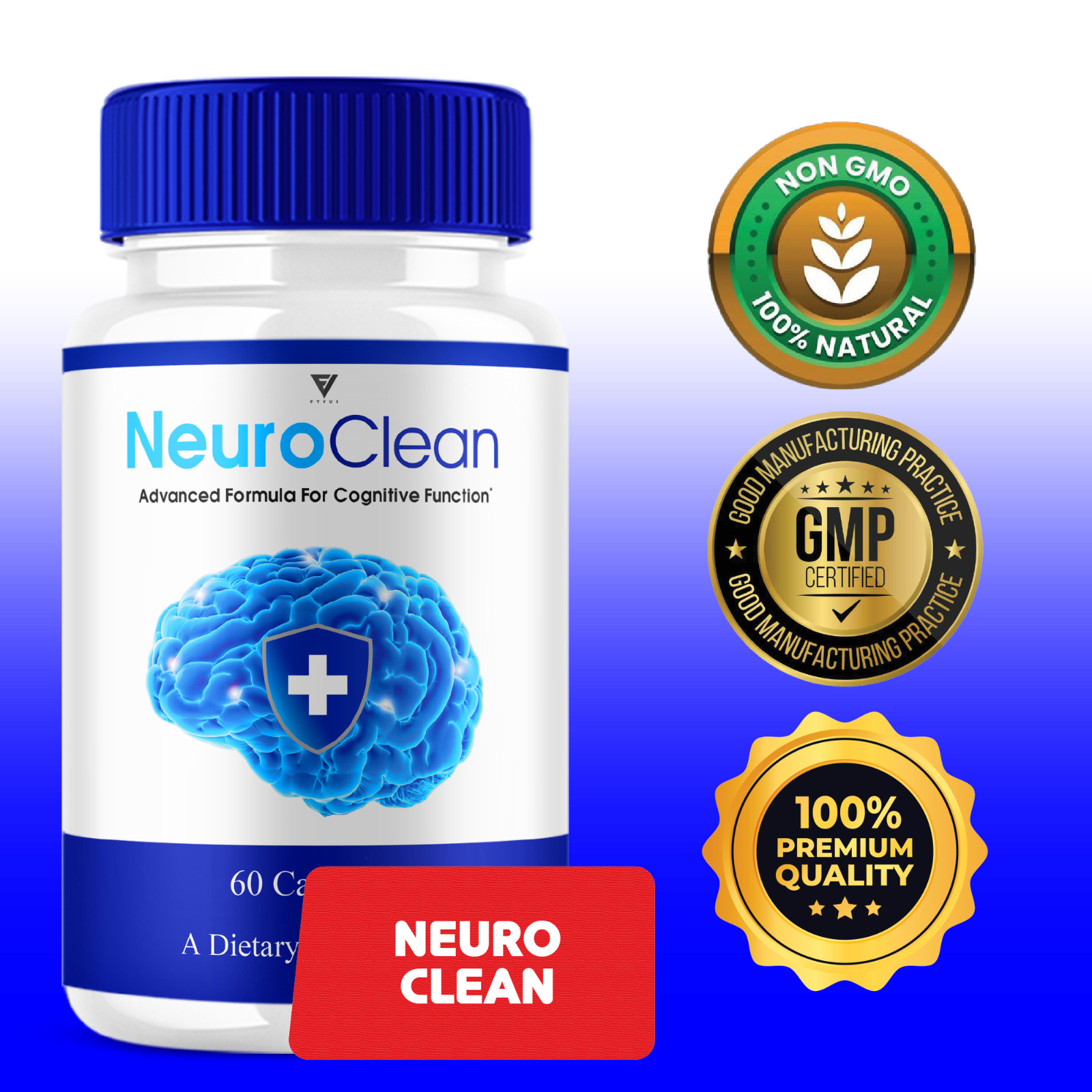 (5 Pack) NeuroClean Nootropic Capsules, NeuroClean Advanced Pills (300 Capsules)