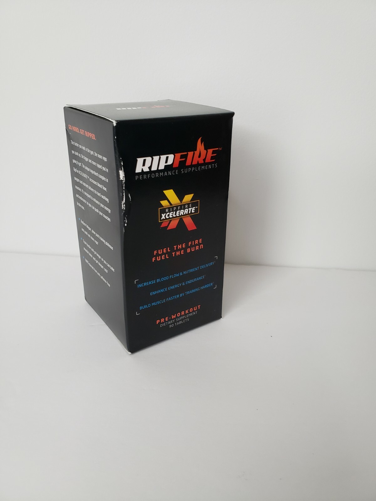 RipFire Xcelerate Pre-Workout Muscle Energy Burn Supplement NEW 90 Tablets L13