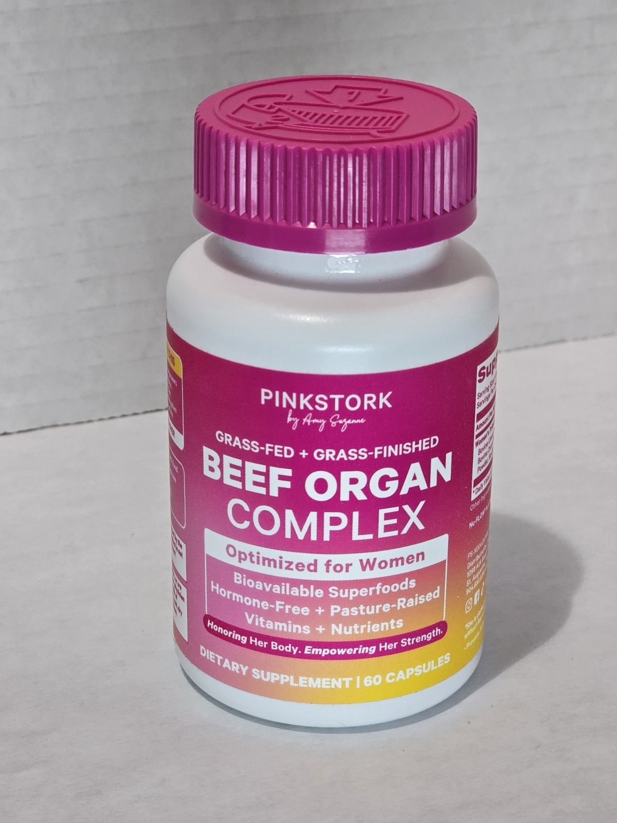 Pink Stork Grass-Fed Beef Organ Complex Women’s Health 60 Caps 350mg Exp 01/2028
