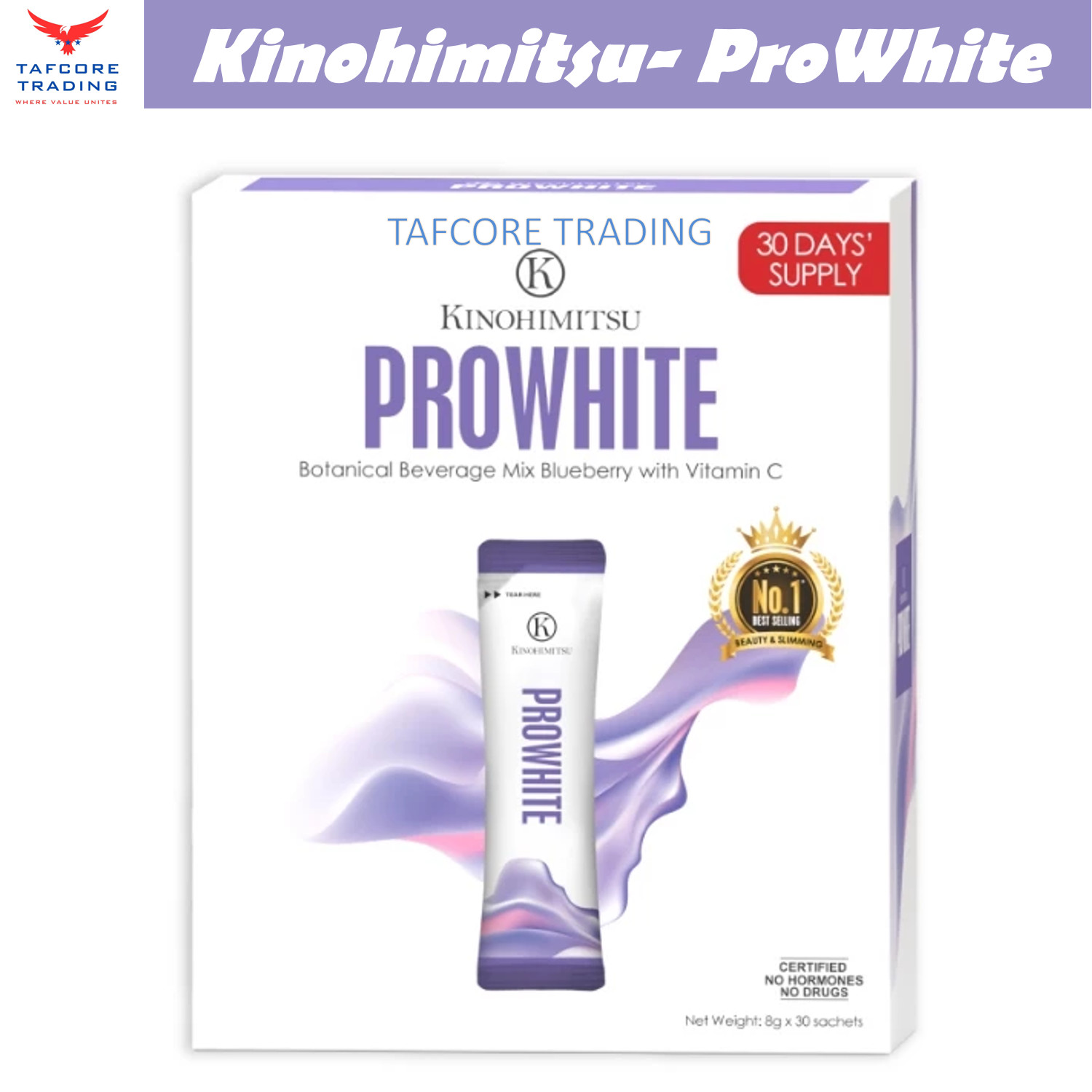 Kinohimitsu ProWhite 8g x 15 sachets Brighten Skin Eliminate Spot Mix Blueberry