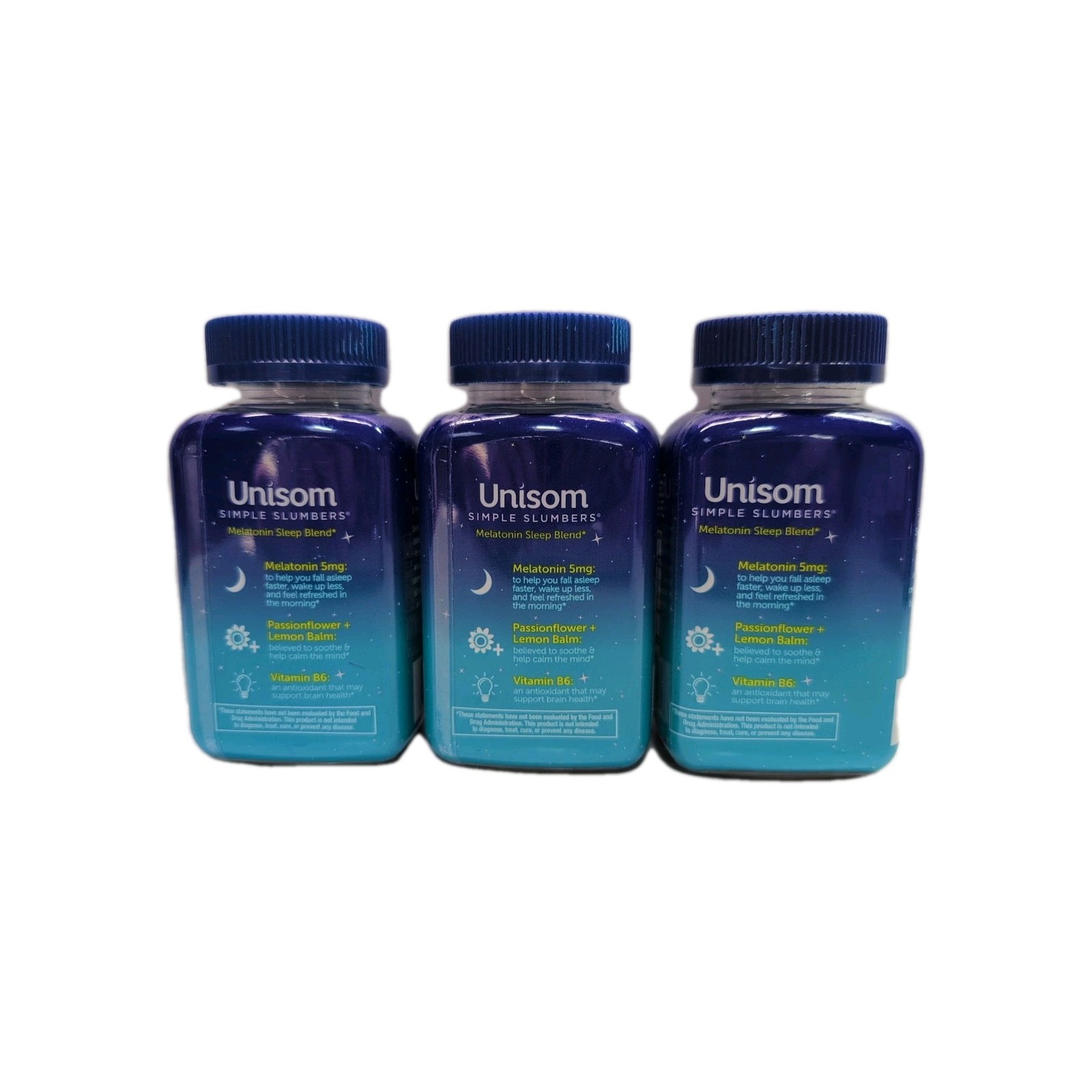(3) Unisom Simple Slumbers Gummies Melatonin 5 mg 60 Ct Midnight Raspberry 2/26