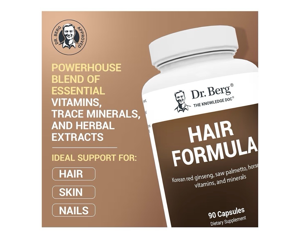 Dr. Berg Hair Formula All-in-One Vitamins for Hair Skin Nails 90 Capsules