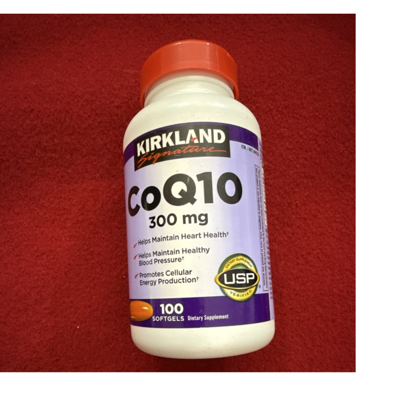 Kirkland Signature CoQ10 300mg 100 Softgels USP Verified Heart Health
