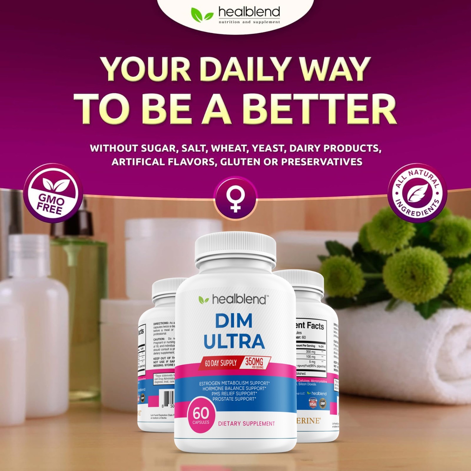 Ultra DIM Capsule for Women Estrogen Hormone Menopause Energy Support PMS Relief