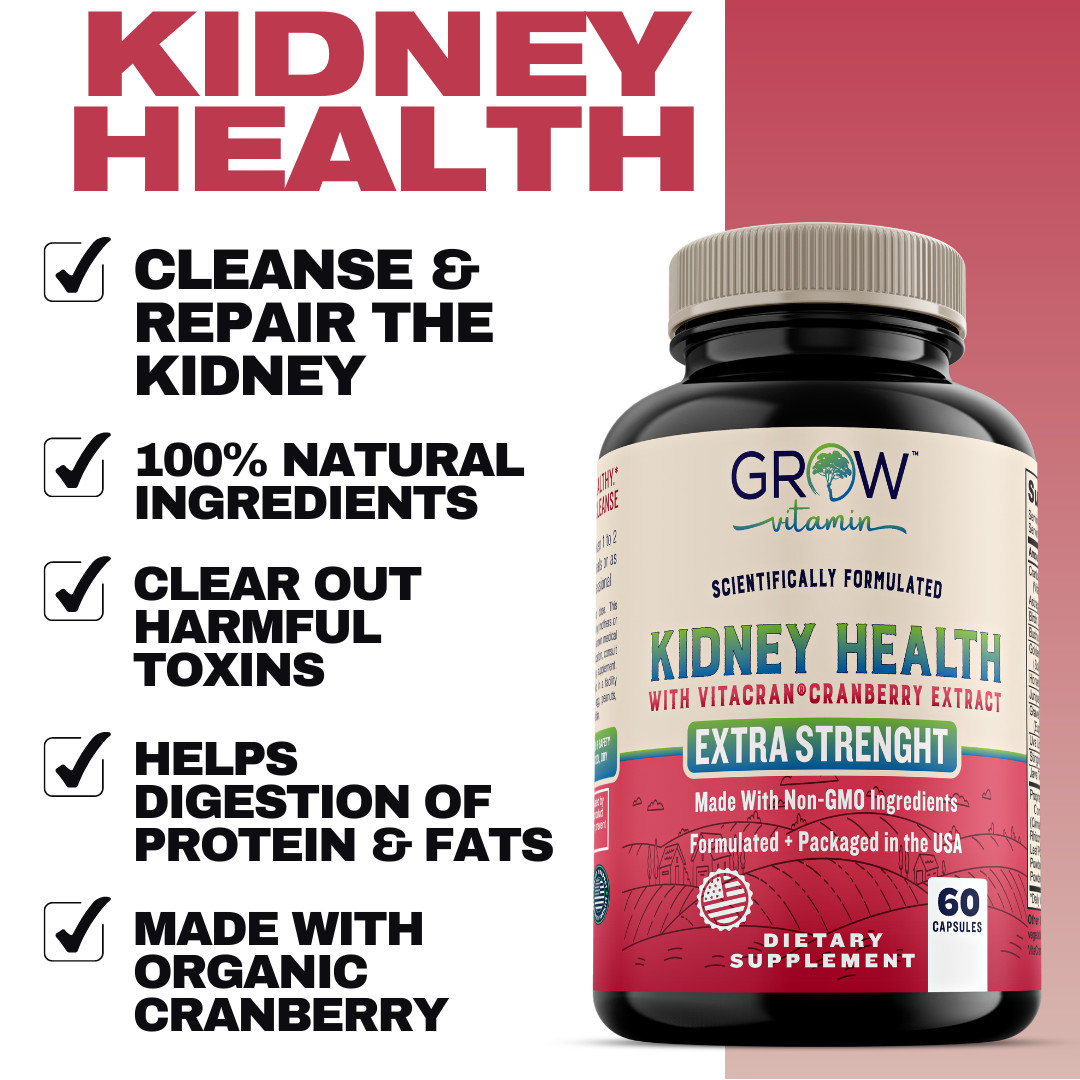 Kidney Cleanse Supplement-Kidney Support Formula With Cranberry – 60 Capsules
