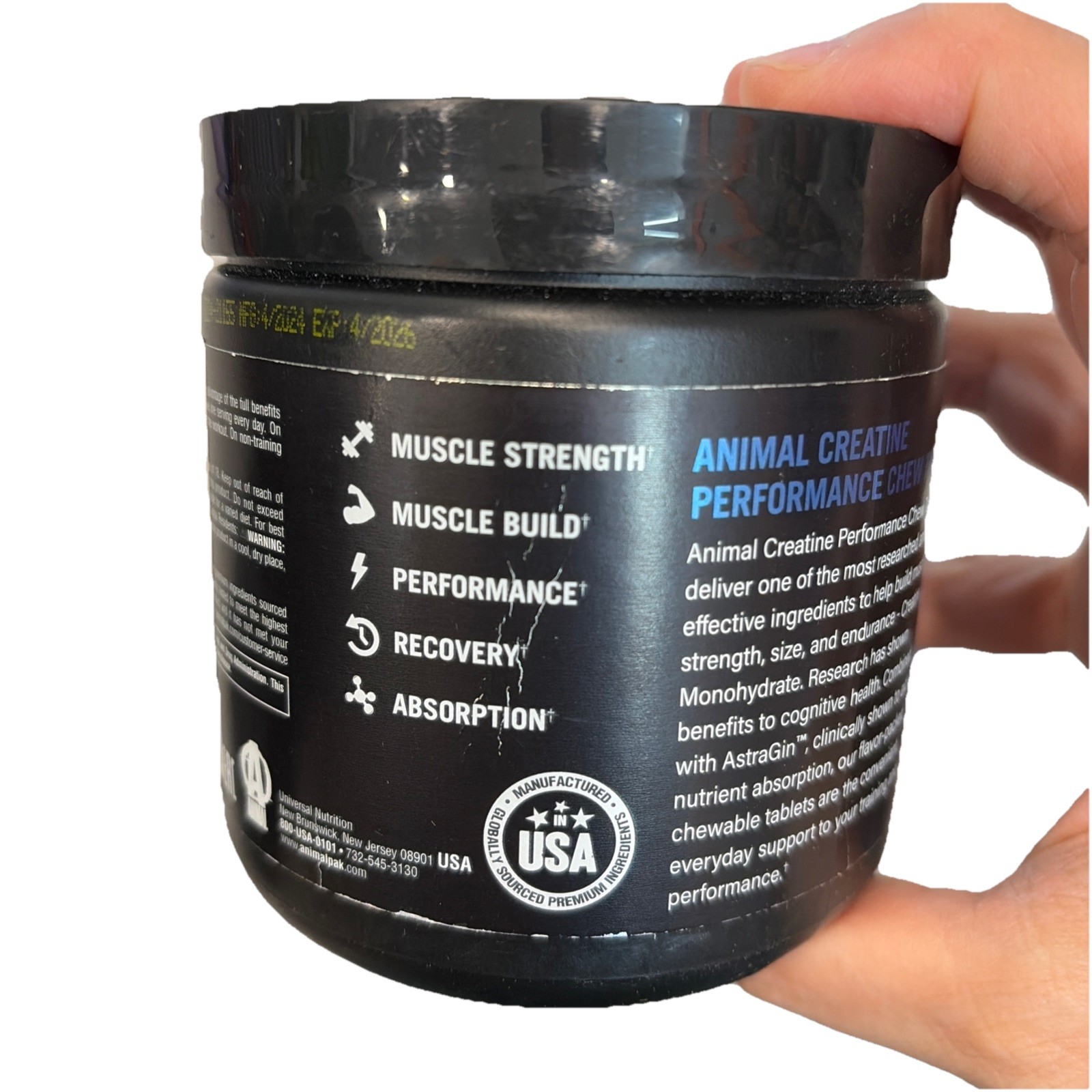Animal Creatine Performance – Fruit Punch – 120 Chewable Tablets 🔥EXP.4/26🔥