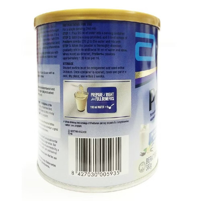 8 X Abbott Pro Sure Milk (High Protein, Prebiotic & EPA) 380g FREE DHL Express