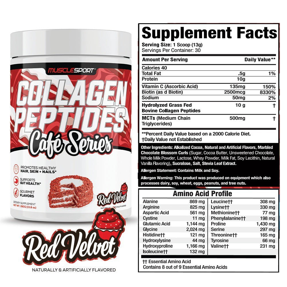MuscleSport Collagen Peptides Cafe Series Red Velvet Powder 390g
