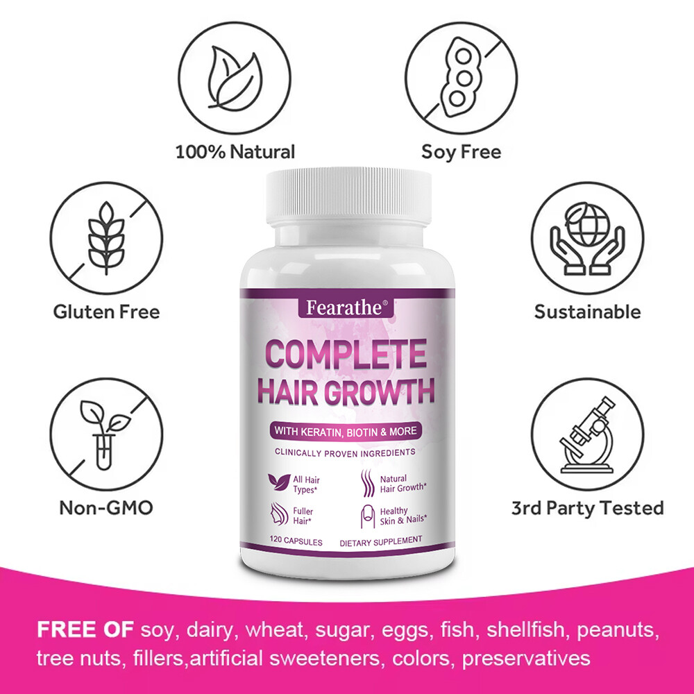 Extra Strength Hair Growth Vitamin – with Keratin, Biotin, Exp 7/2026