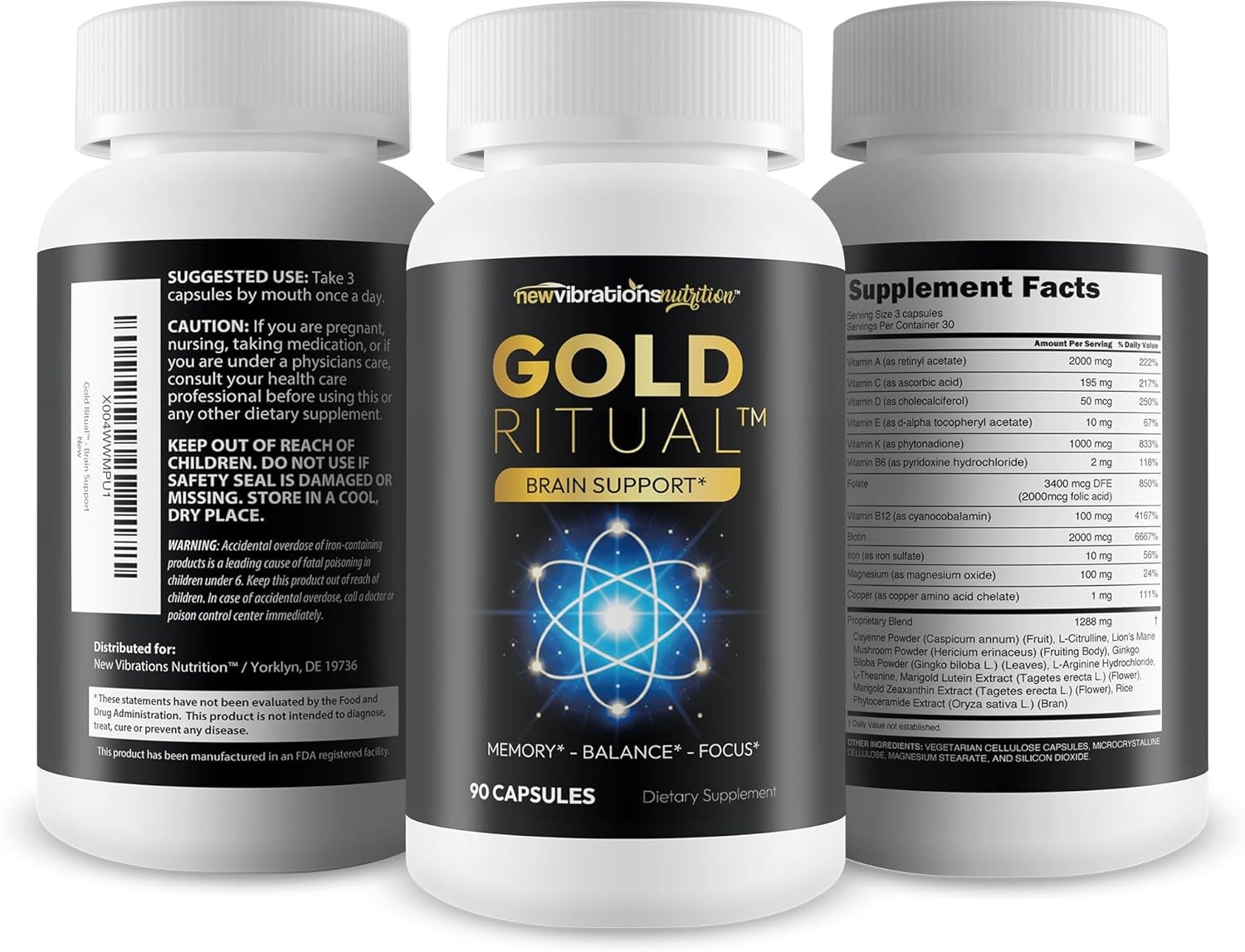 Brain Health Memory Focus Supplement Mental Clarity Capsules