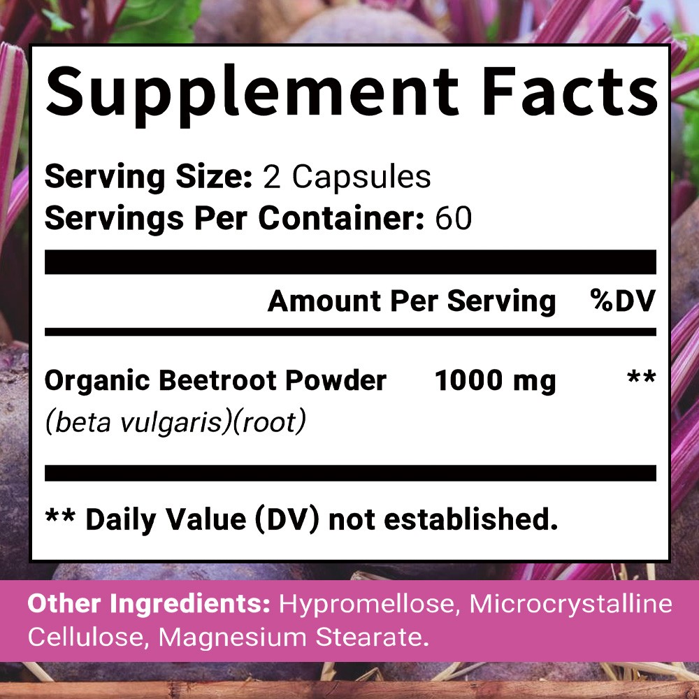 Beet Root Supplements Healthy Circulation Supports Vitality 30-120 Capsules