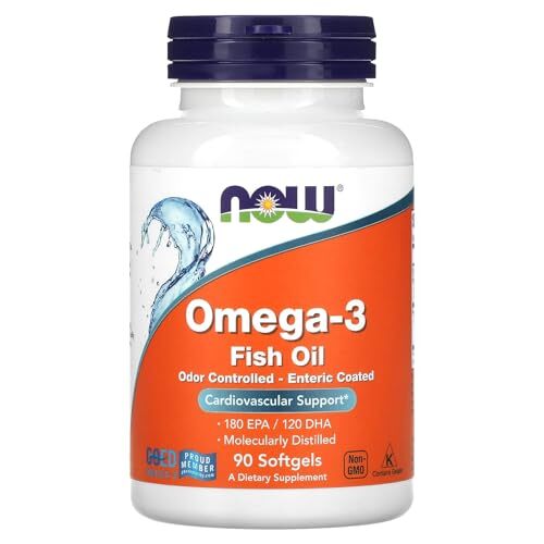 NOW FOODS Omega-3 Molecularly Distilled & Enteric Coated 90 Softgels