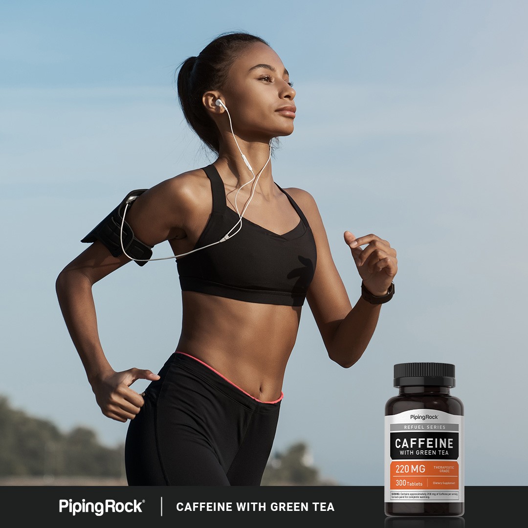 Caffeine Plus Green Tea | 220mg | 300 Tablets | Non-GMO | By Piping Rock
