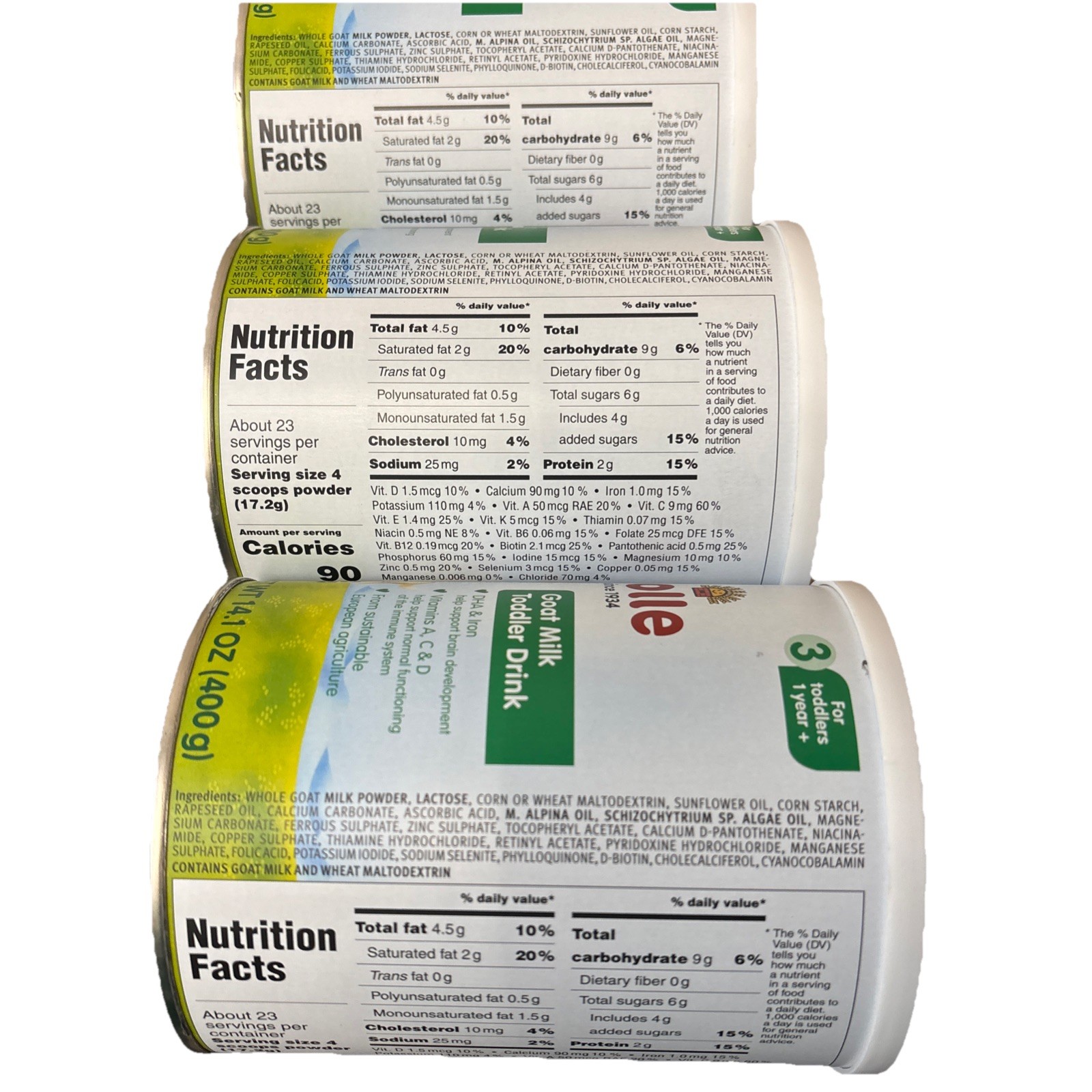 3-Pack Holle Goat Milk Toddler Drink BB 08/07/2026 14.1oz each (400g) New Sealed