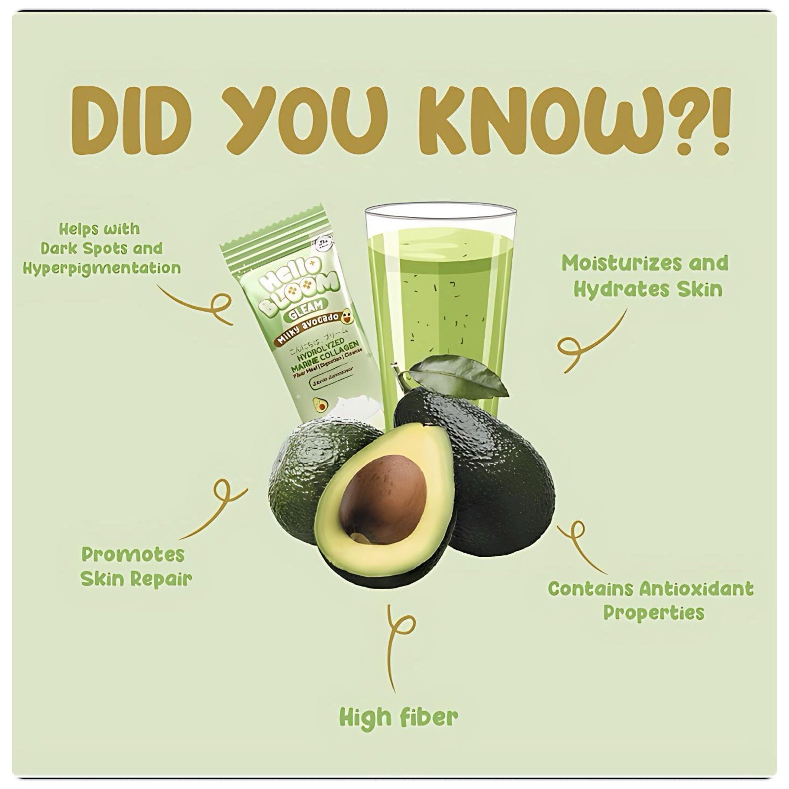 Hello Bloom GLEAM Milky Avocado, 10 Sachets