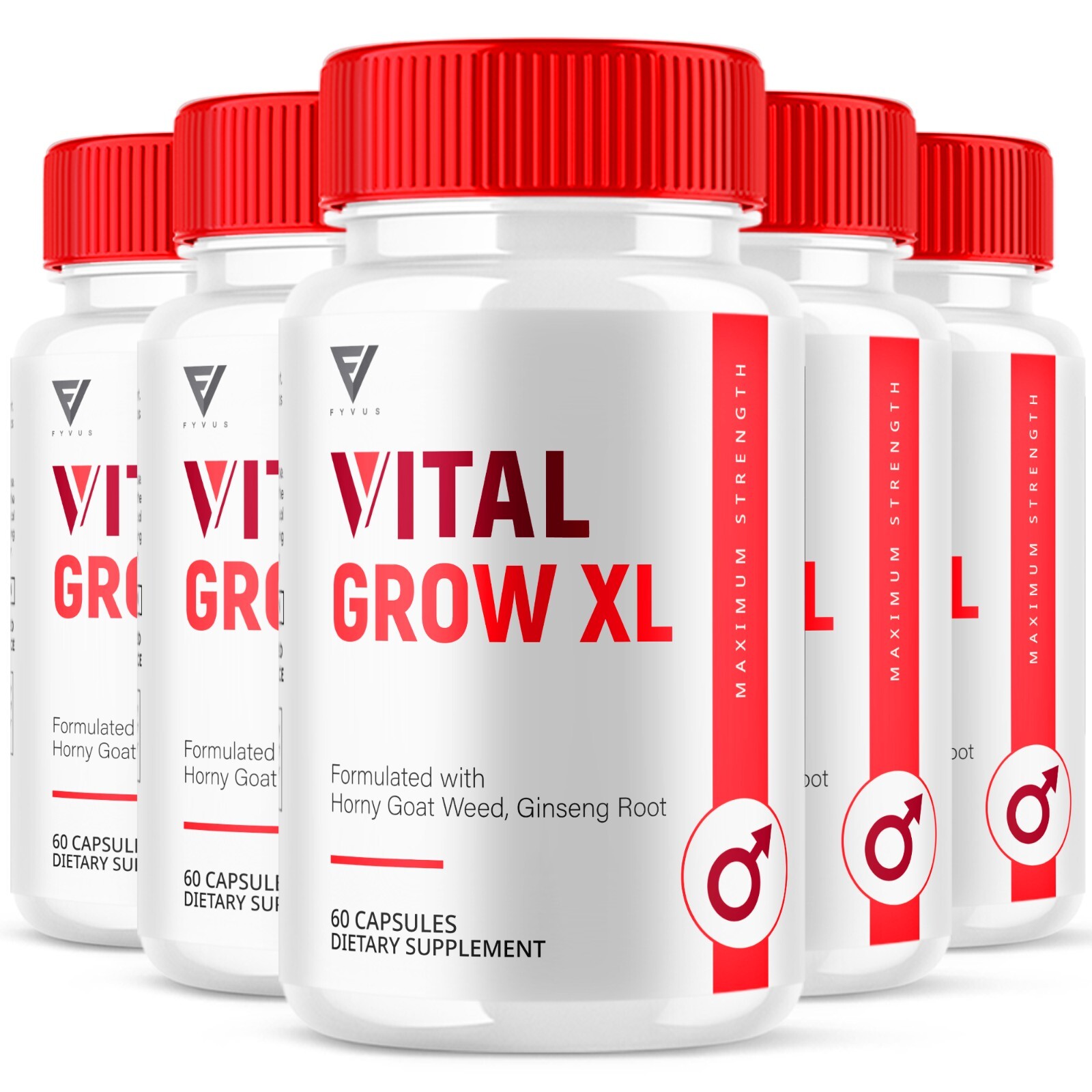 (5 Pack) Vital Grow XL Supplement VitalGrow XL Maximum Strength (300 Capsules)