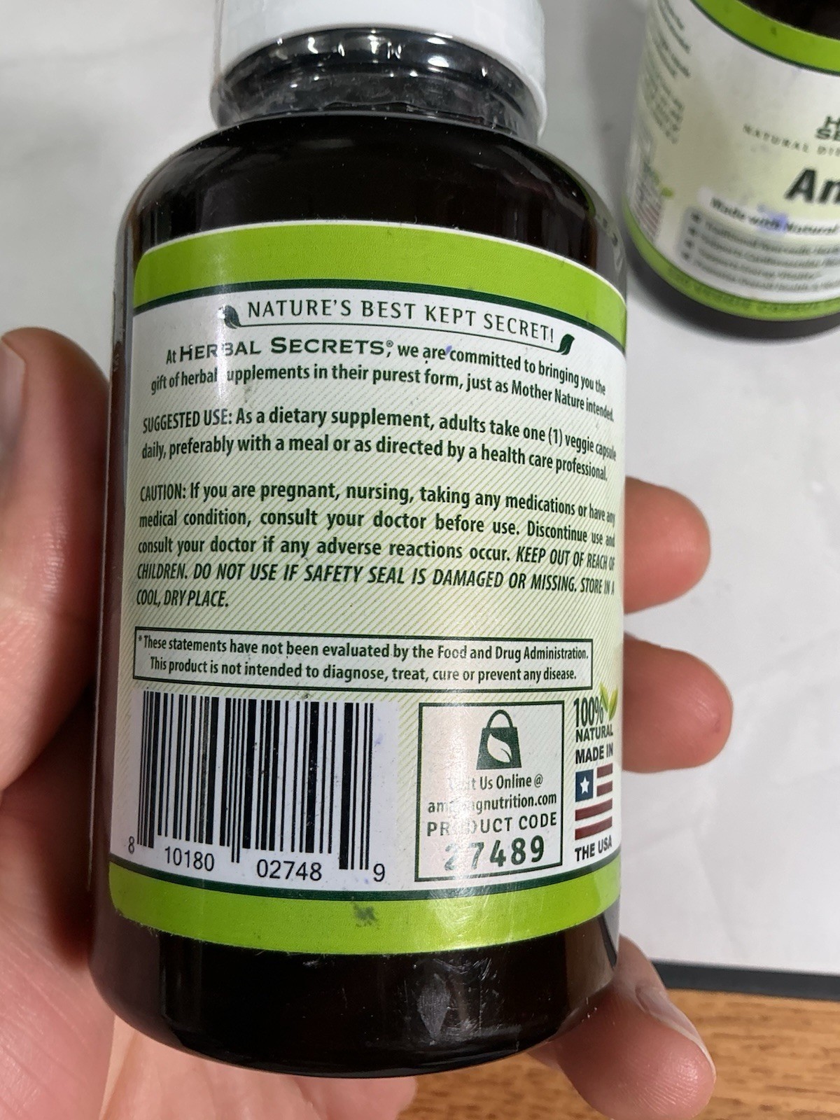 2X Herbal Secrets Amla Fruit Powder 500mg 120 Veggie Capsules Natural