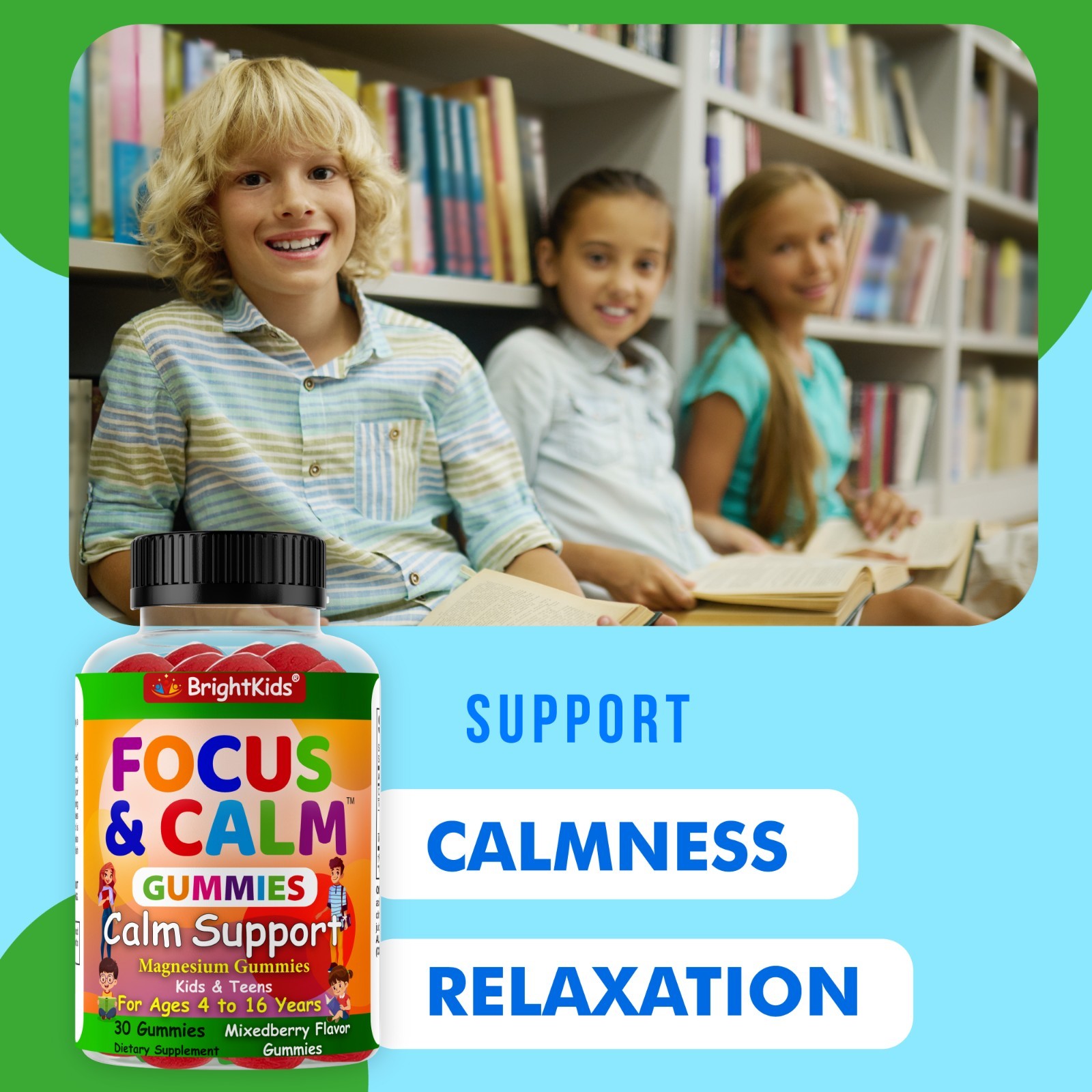 Brain Booster Supplement For Kids & Teens, Support Memory, Kids Vitamin 12/12/25