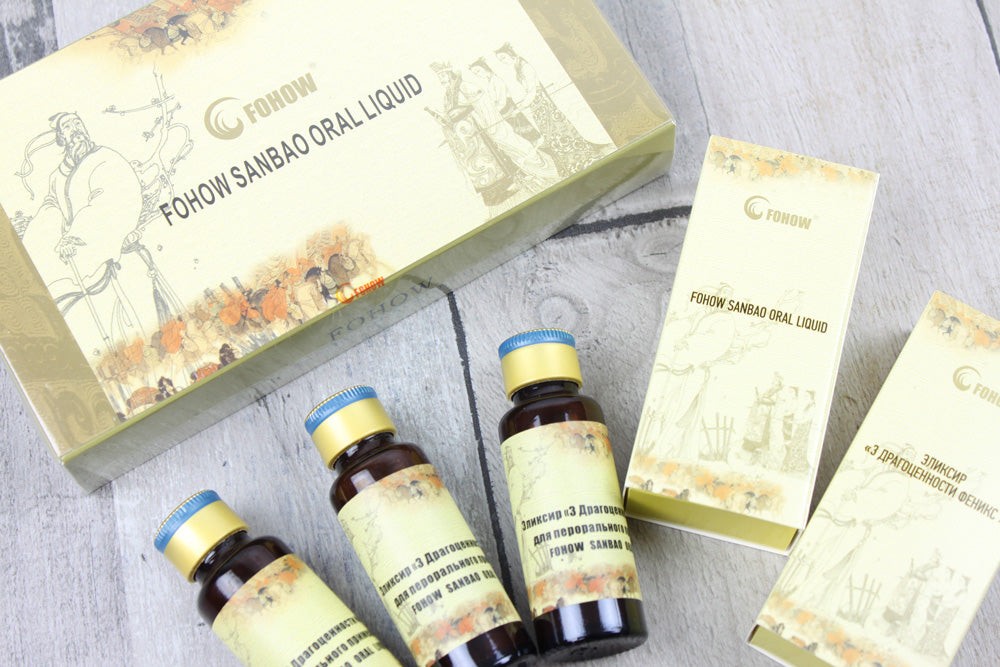 Fohow Sanbao Cordyceps Sinensis Oral Liquid 4x30ml Reishi Shiitake Supplement