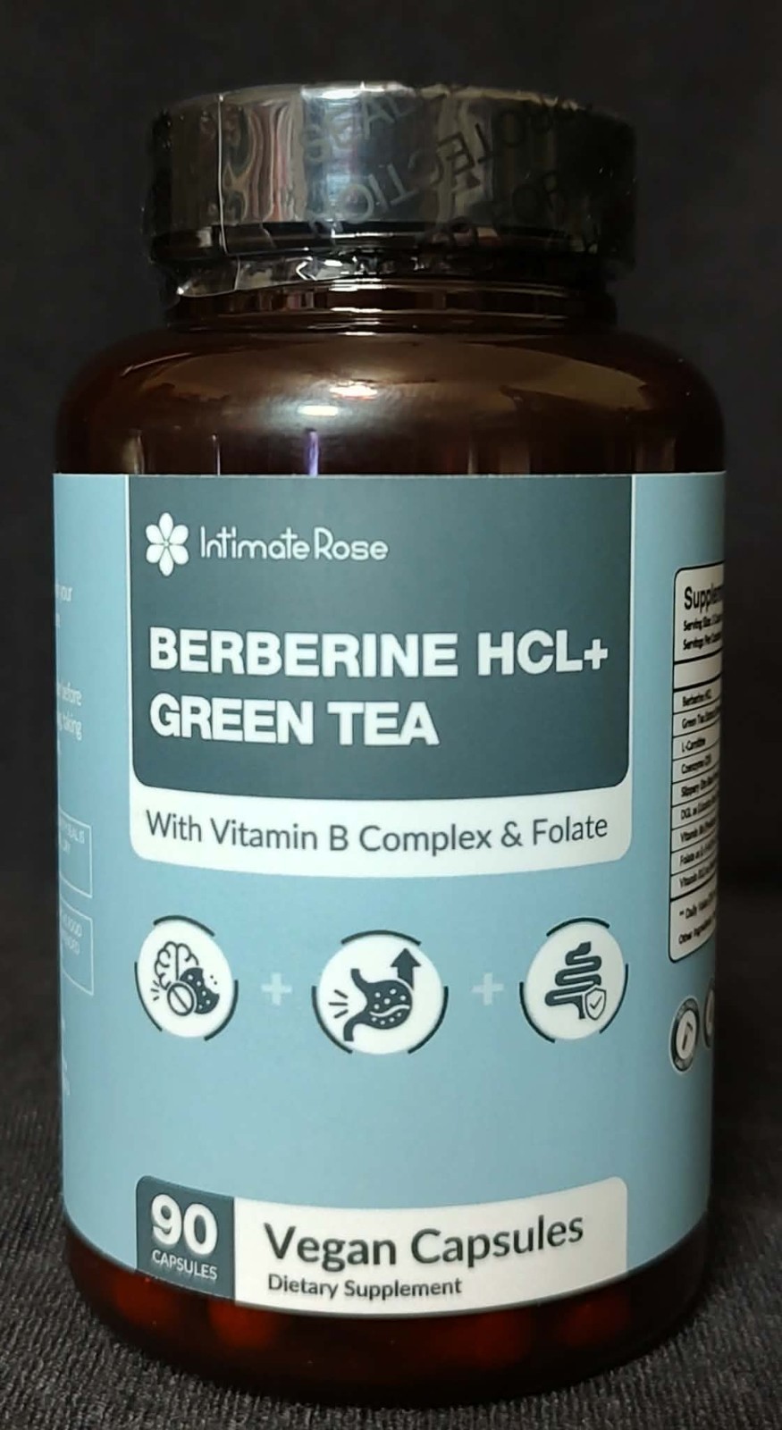 Berberine HCL Green Tea Vitamin B Complex Folate Intimate Rose Capsules