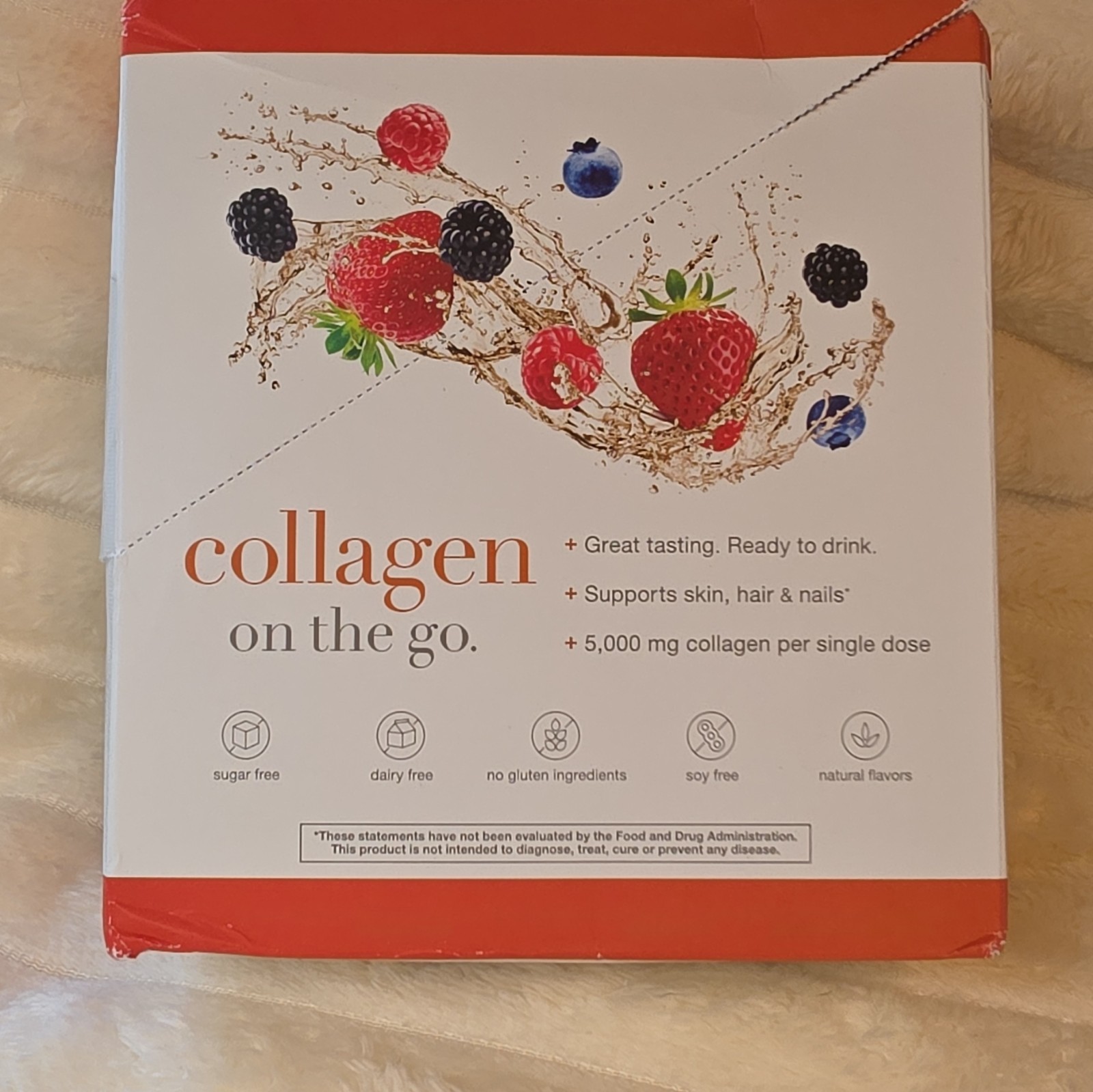 Youtheory Liquid Collagen Peptides 5,000mg Berry 12 Packets Sugar-Free