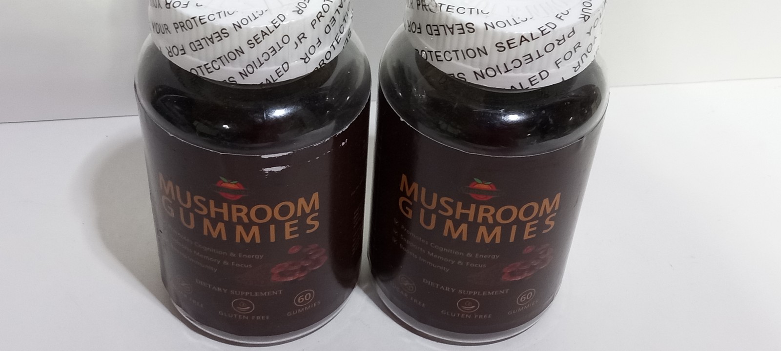 2X Vitality Mushroom Gummies 60 Count Reishi Lion’s Mane Cordyceps Chaga Turkey
