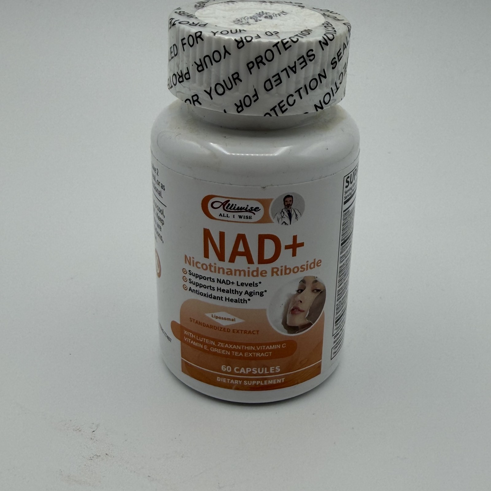 Alliwise NAD+ Nicotinamide Riboside 60 Capsules Supports Healthy Aging &