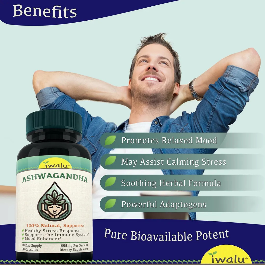 Ashwagandha Root Extract | Best Supplement Capsule Pill Men Women FREE SHIP