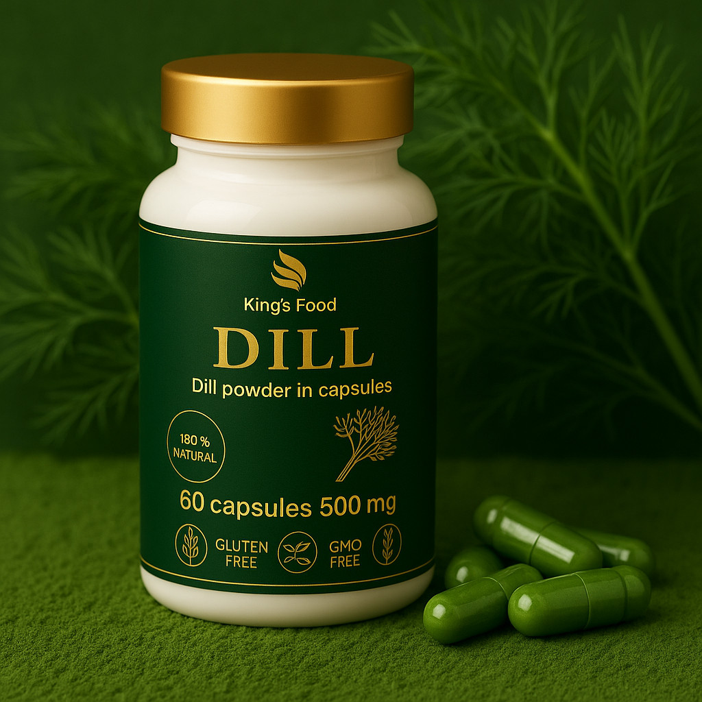 Dill Capsules 500mg – Natural Digestive Support – Herbal Supplement – 60 Caps