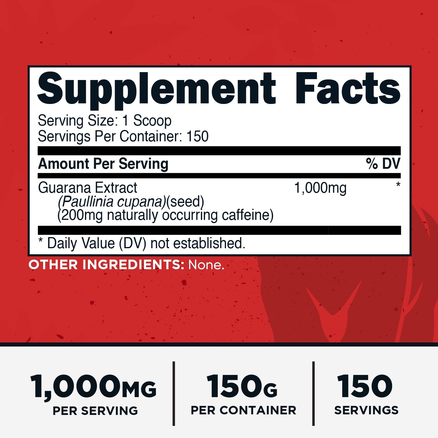 Primal Guarana Powder (150g) – 1,000mg Guarana Extract, 150 Servings