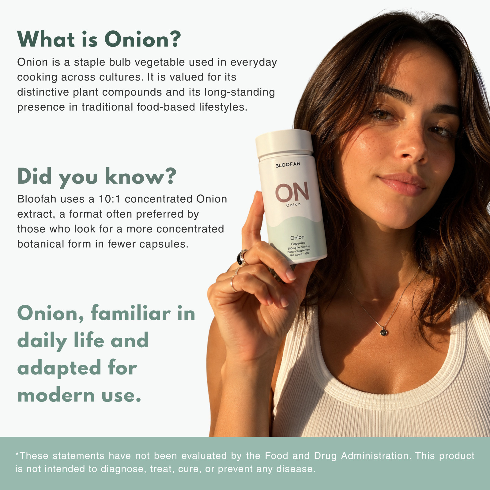 Bloofah ON Onion Extract 10:1 500mg | 120 Capsules | Quercetin | Heart Wellness