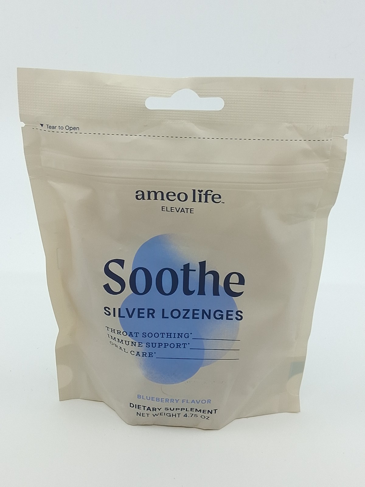 Ameo Life Elevate Lozenges Blueberry Supplement Structured Silver BB 6/2027