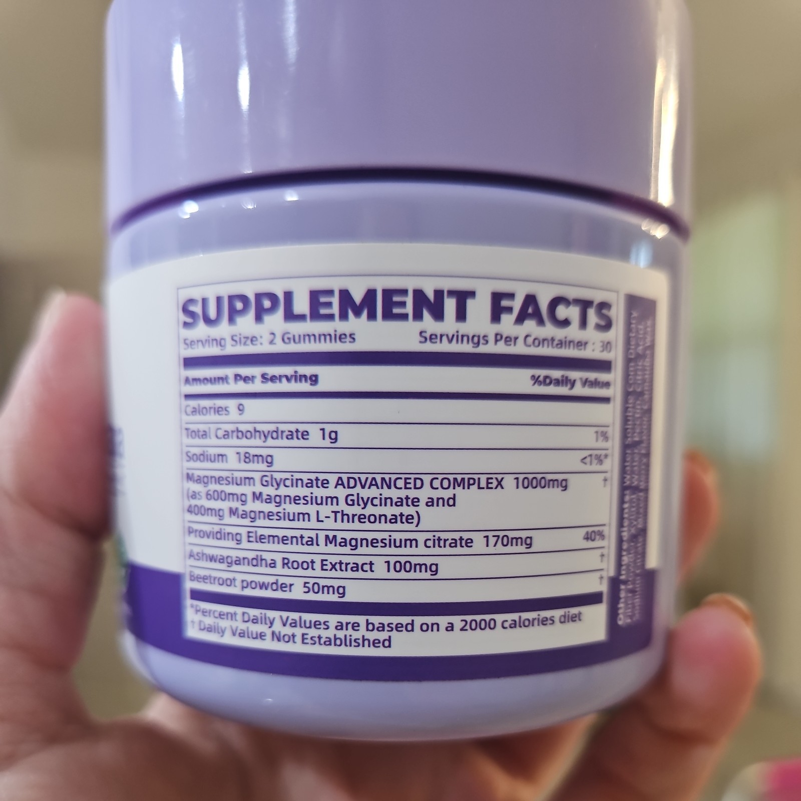 NUTRAGOCO Ashwagandha Gummies 1000mg+100mg Grape Vegan Non-GMO Gluten-Free 60ct