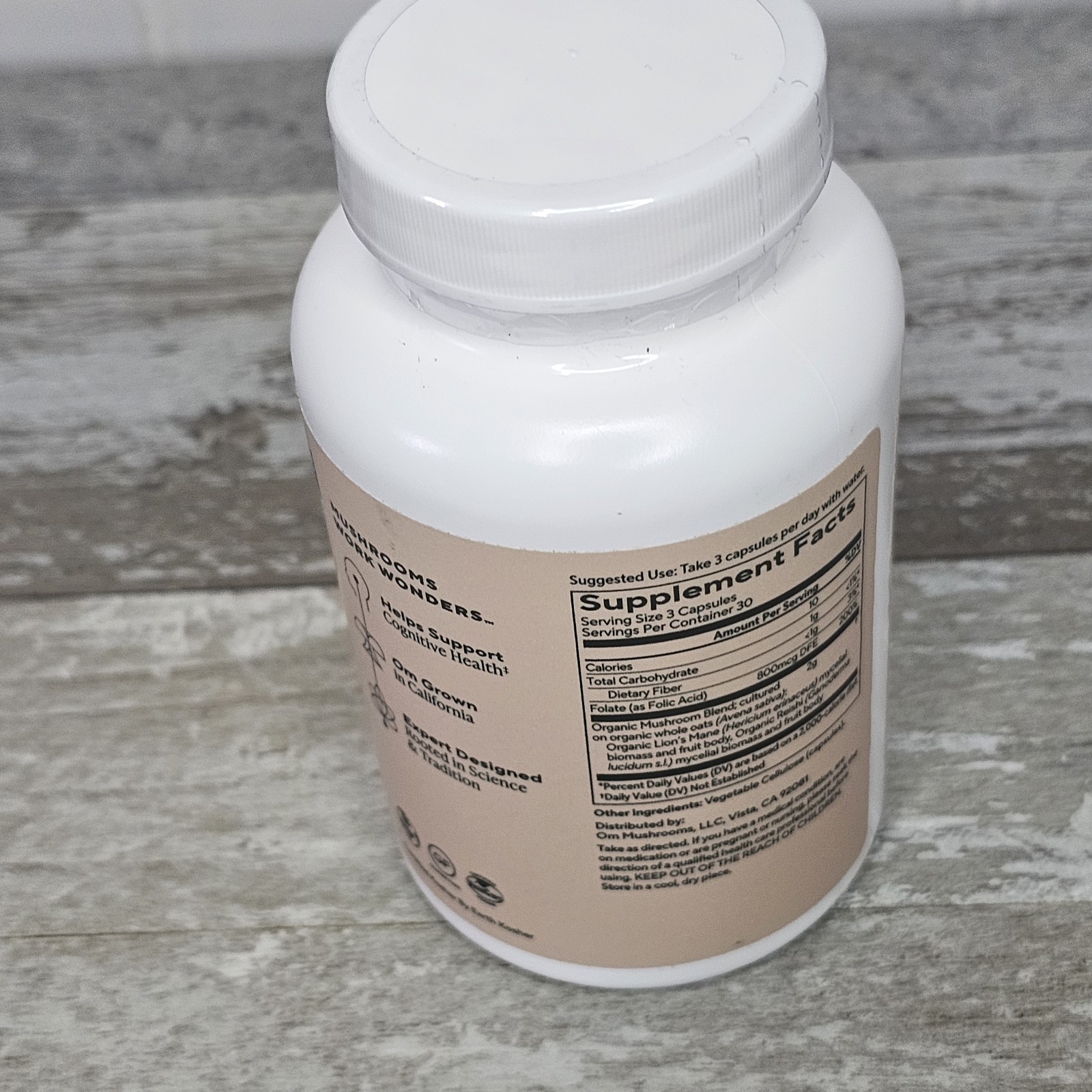 Om Brain Fuel Mushroom Capsules Lion’s Mane Reishi Cognitive Health 90ct 09/2027