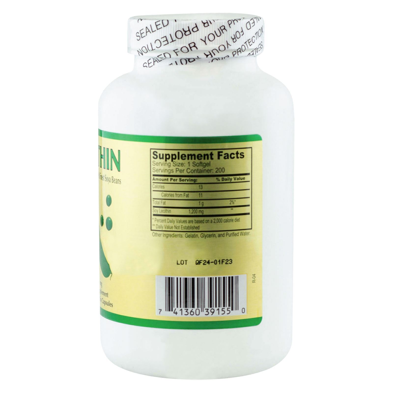 1 Bottles of Lecithin 1200mg 200 Softgels anti-oxidant