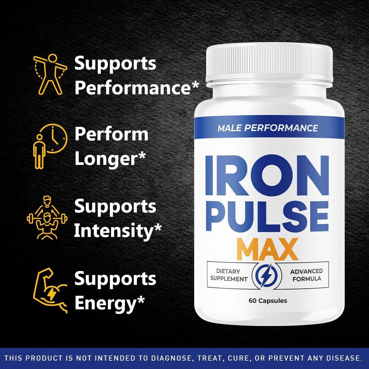 Iron Pulse Max Iron Supplement Capsules Energy Blood Anemia 5 Pack 300Ct