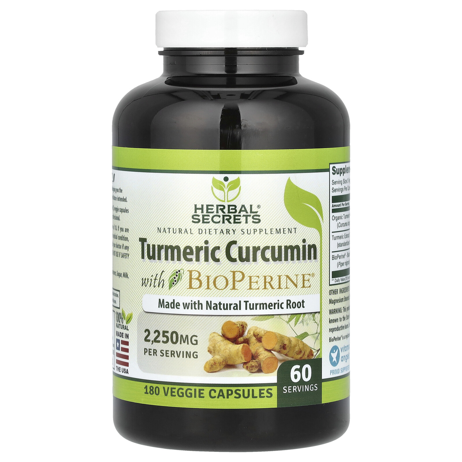 Turmeric Curcumin with BioPerine, 2,250 mg, 180 Veggie Capsules (750 mg Per