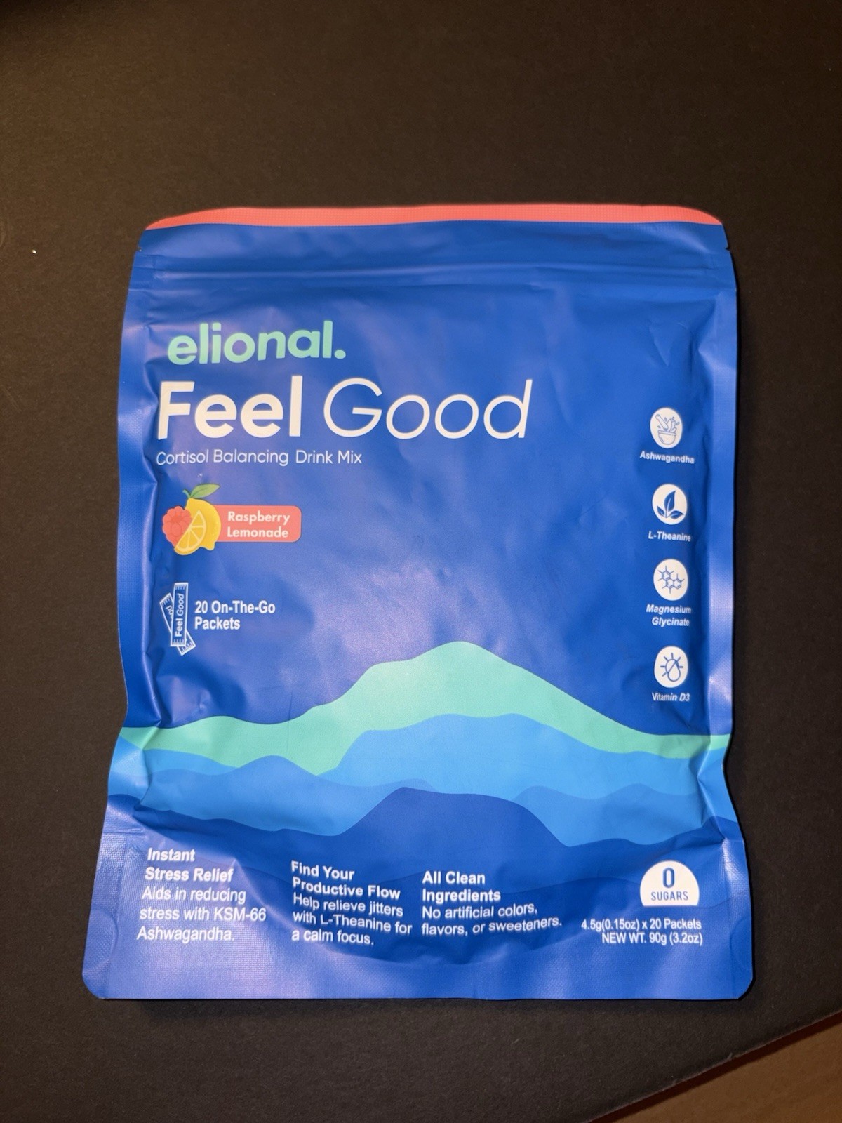 elional. Feel Good Cortisol Balancing Drink Mix 0 Sugar Raspberry Lemonade 20
