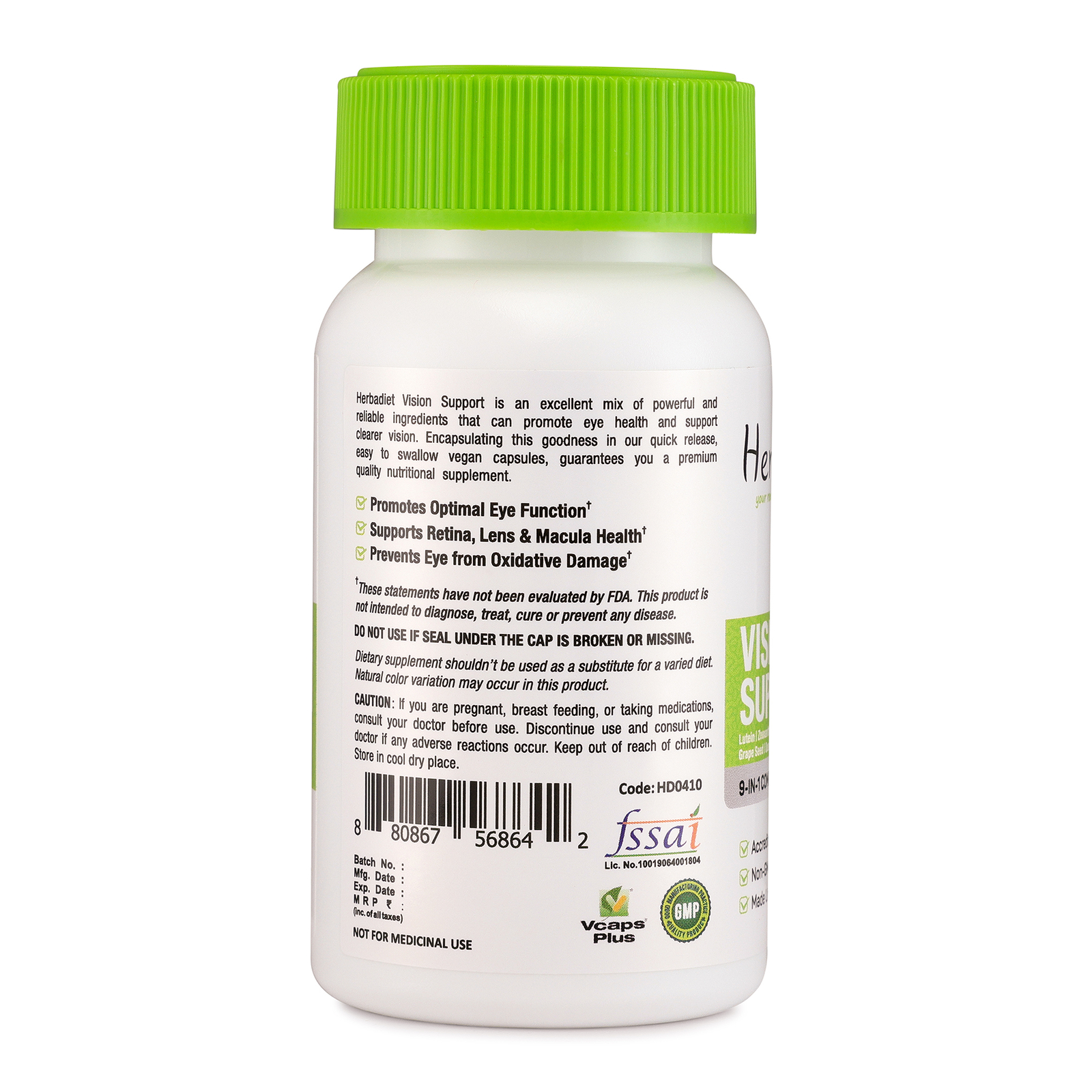 Vision Support Supplement Complex for EYE Health with Lutein Bilberry Lycopene