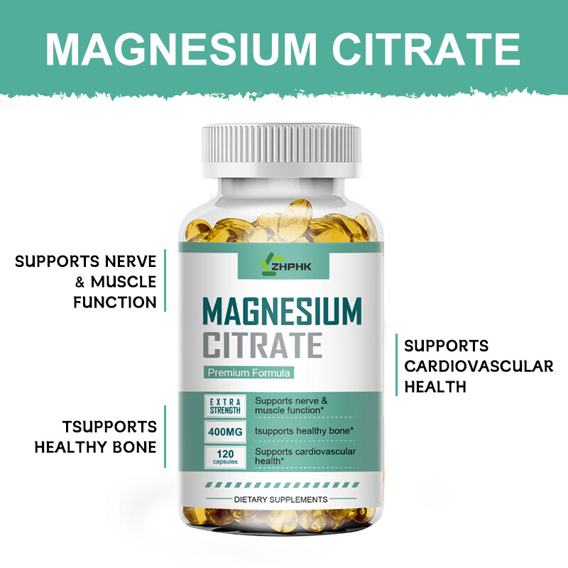 120pcs Magnesium Citrate- Brain & Nervous System,Healthy Bone Dietary Supplement