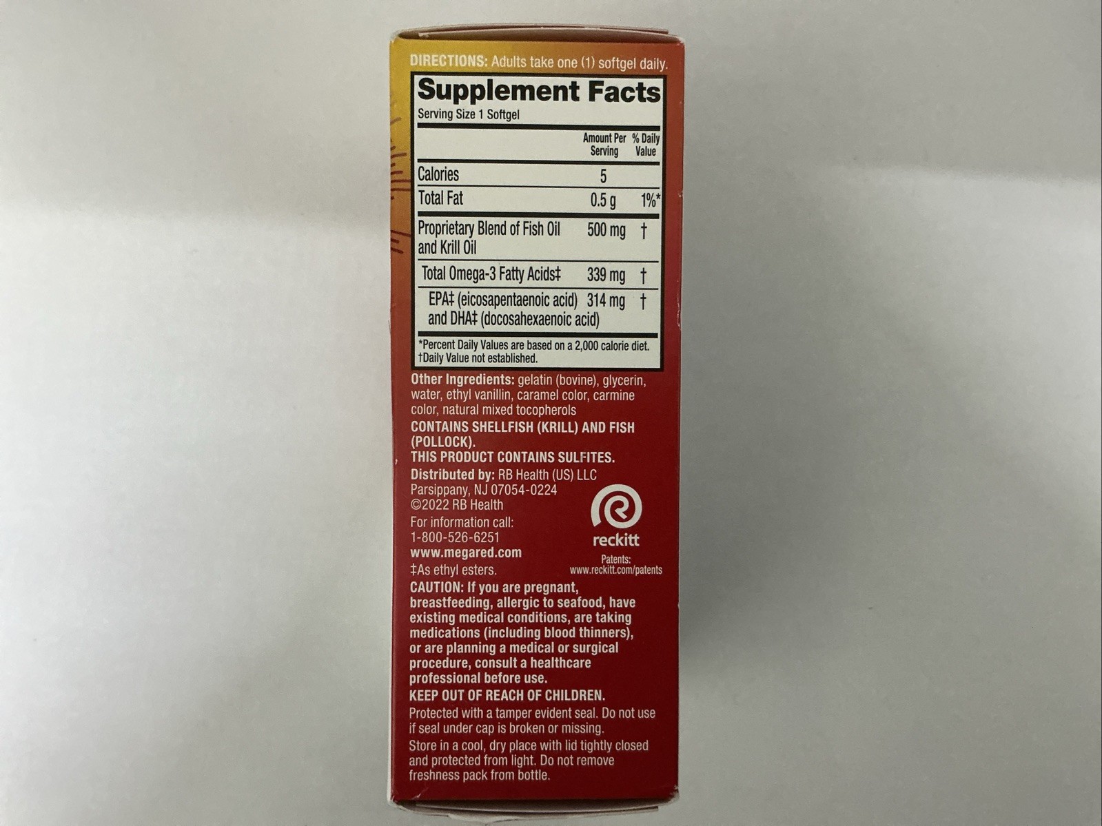 MegaRed Advanced Absorption Omega 3 Fish Oil 500mg 25 Softgels New.EXP 07/2026