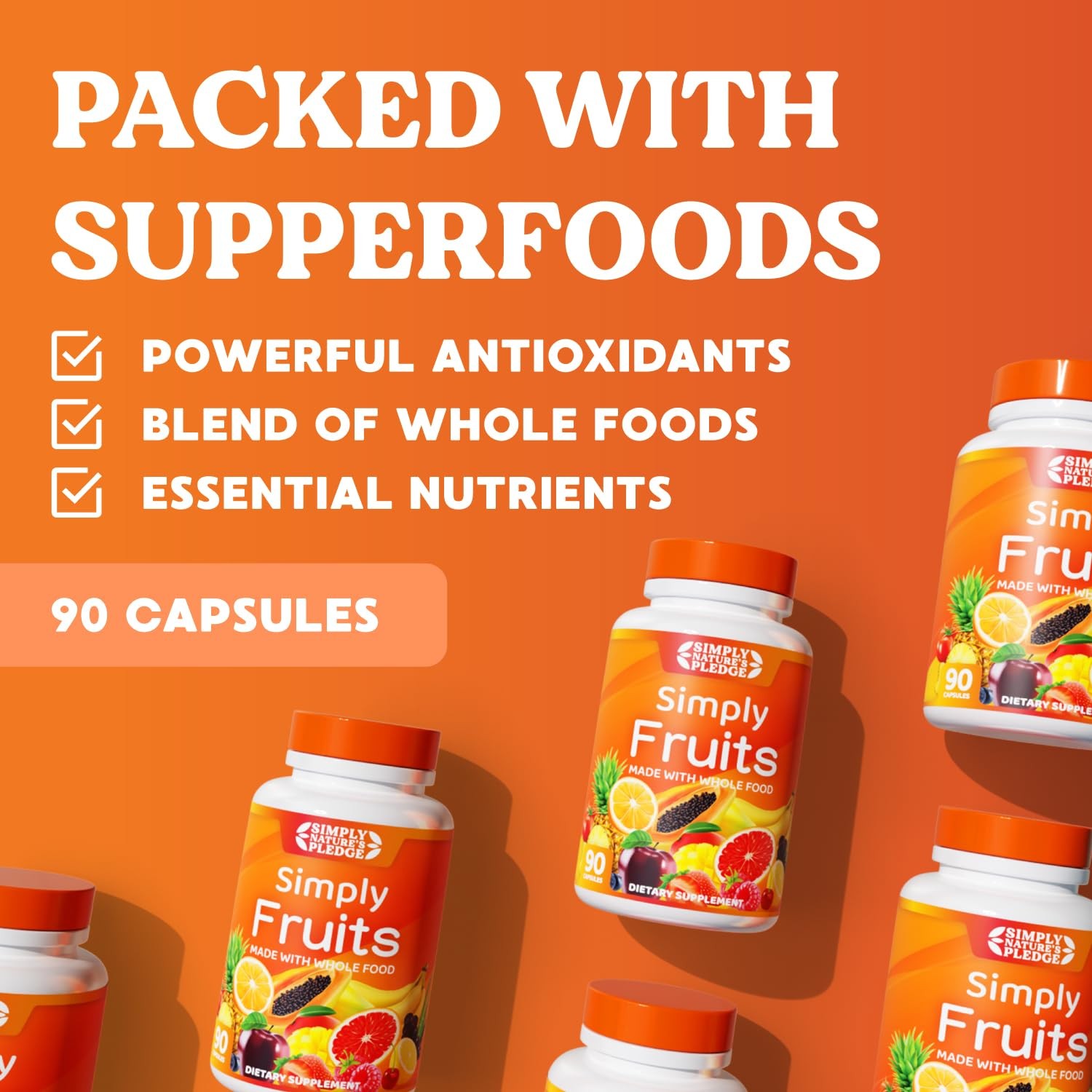 – 90 Fruit Capsules – Made with Whole Food Superfoods, Packed with 25 Differe…