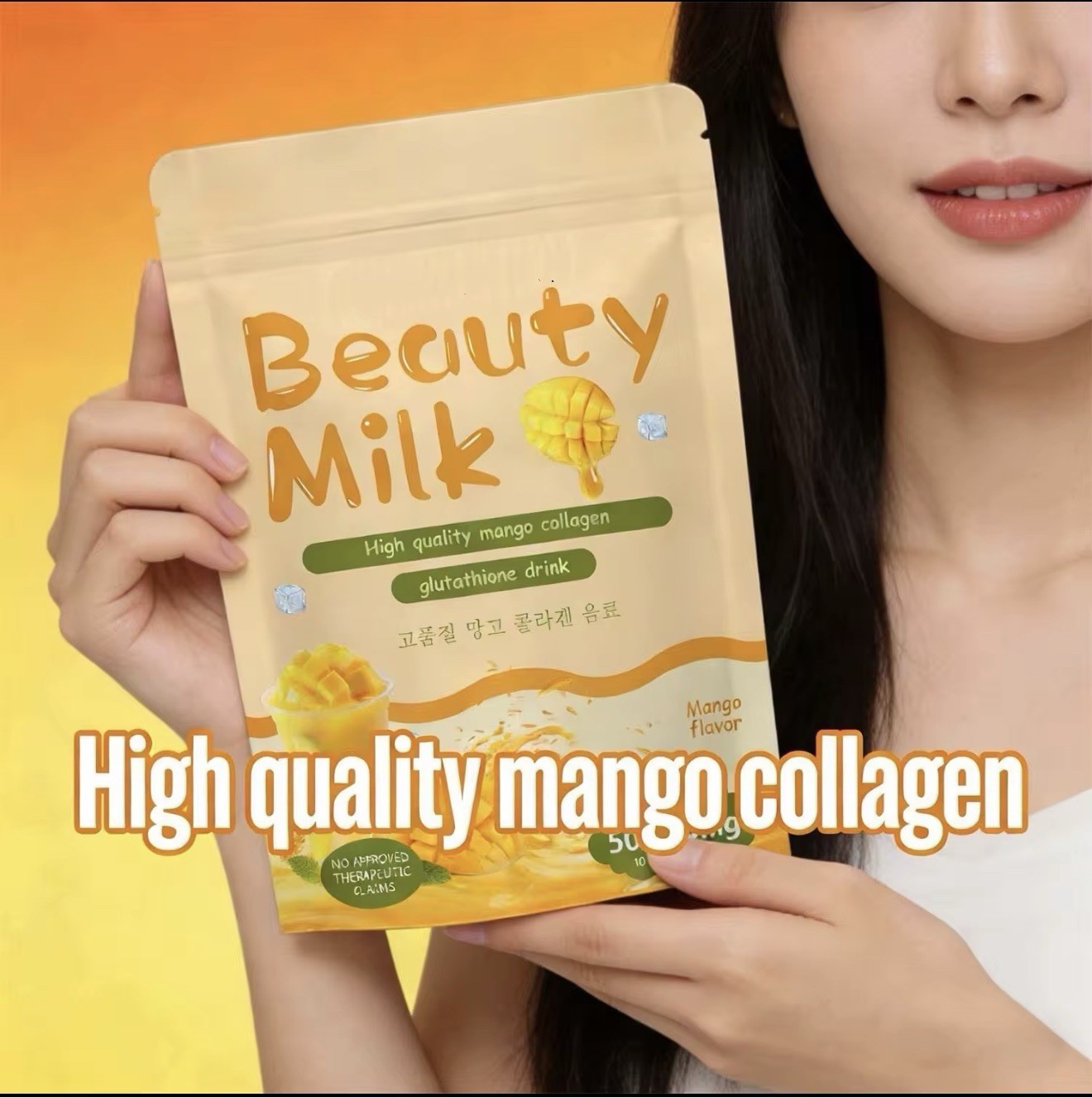 Dear Face Beauty Milk Japanese Collagen STRAWBERRY Drink, 10 Sachets X 18g