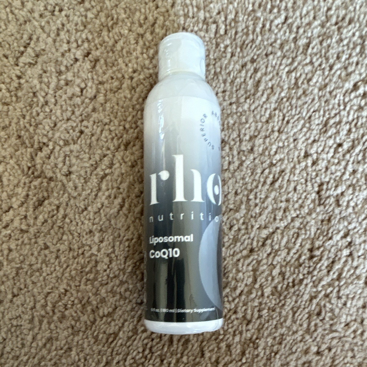 rho nutrition Liposomal CoQ10 Liquid Antioxidant Supplement 6 fl oz Exp 10/2027
