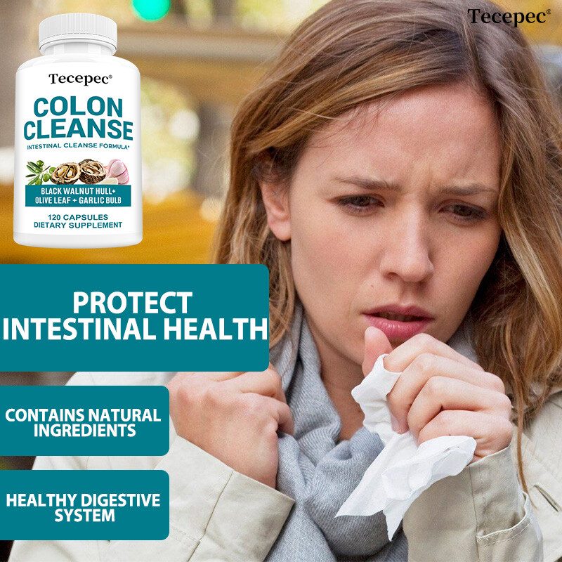 Colon Cleanse – Gut and Colon Support – Black Walnut Hull, Olive Leaf & Garlic