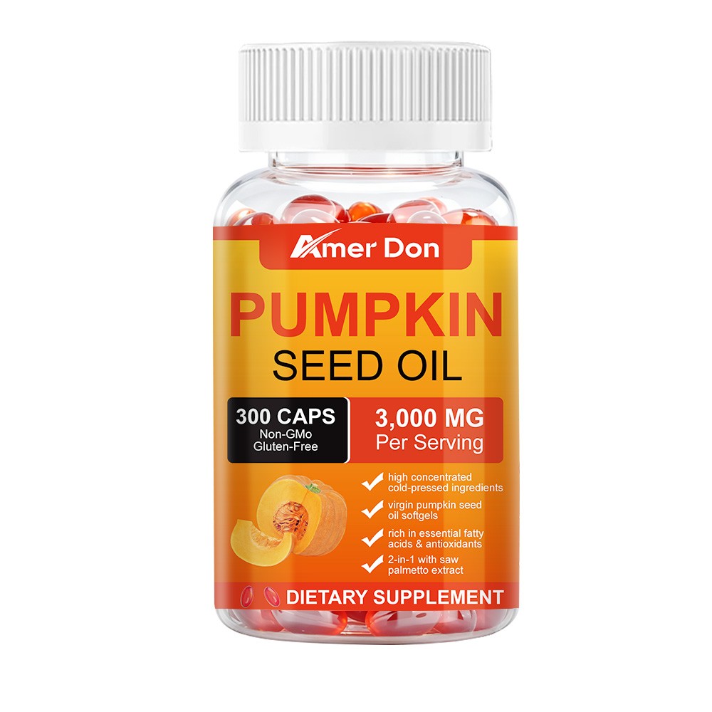 Pumpkin Seed Oil Saw Palmetto 3000mg Softgels Natural Prostate Support Free ship