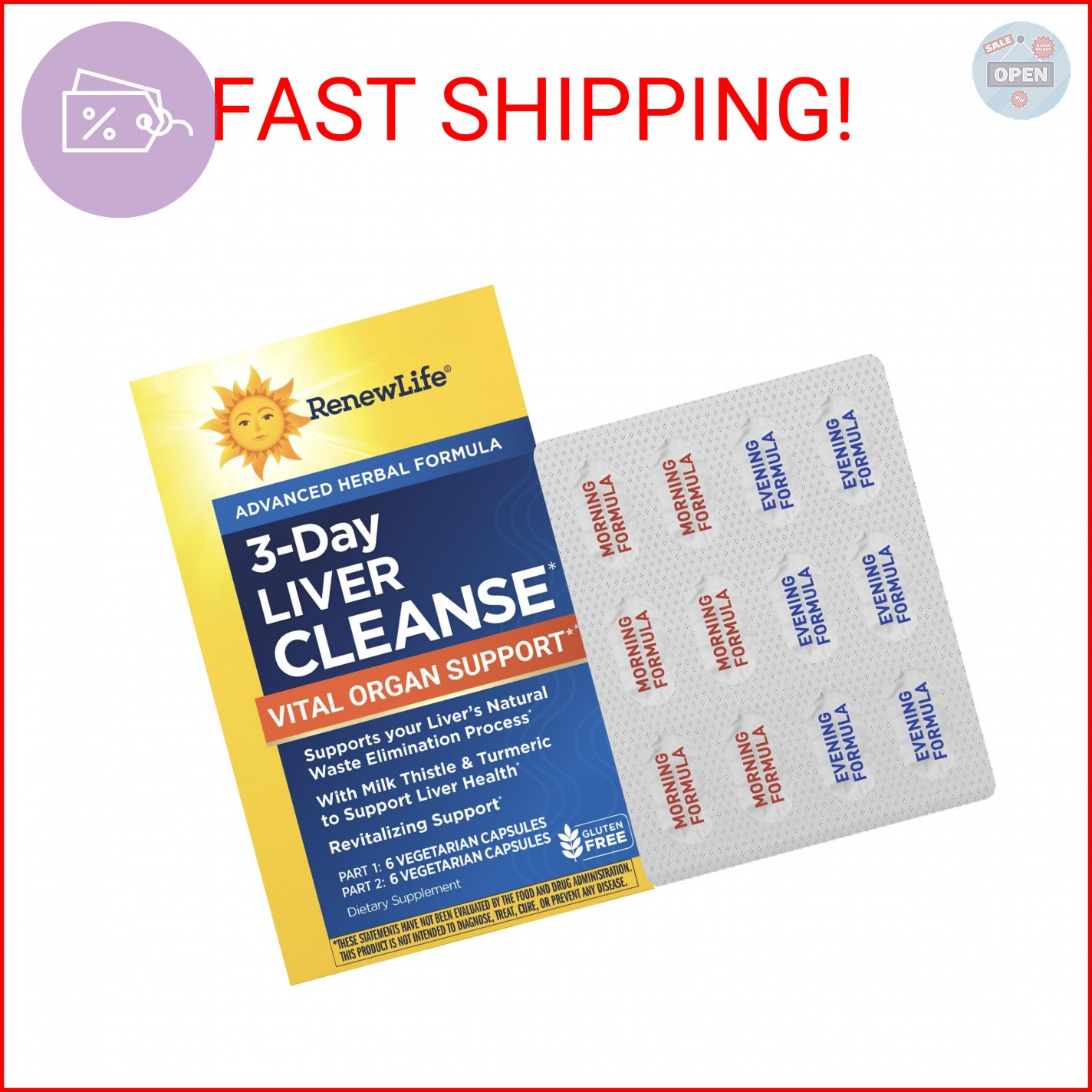 Renew Life Cleanse, Adult, 3-Day Liver Cleanse, Dietary Supplement, 2-Part, 3-Da