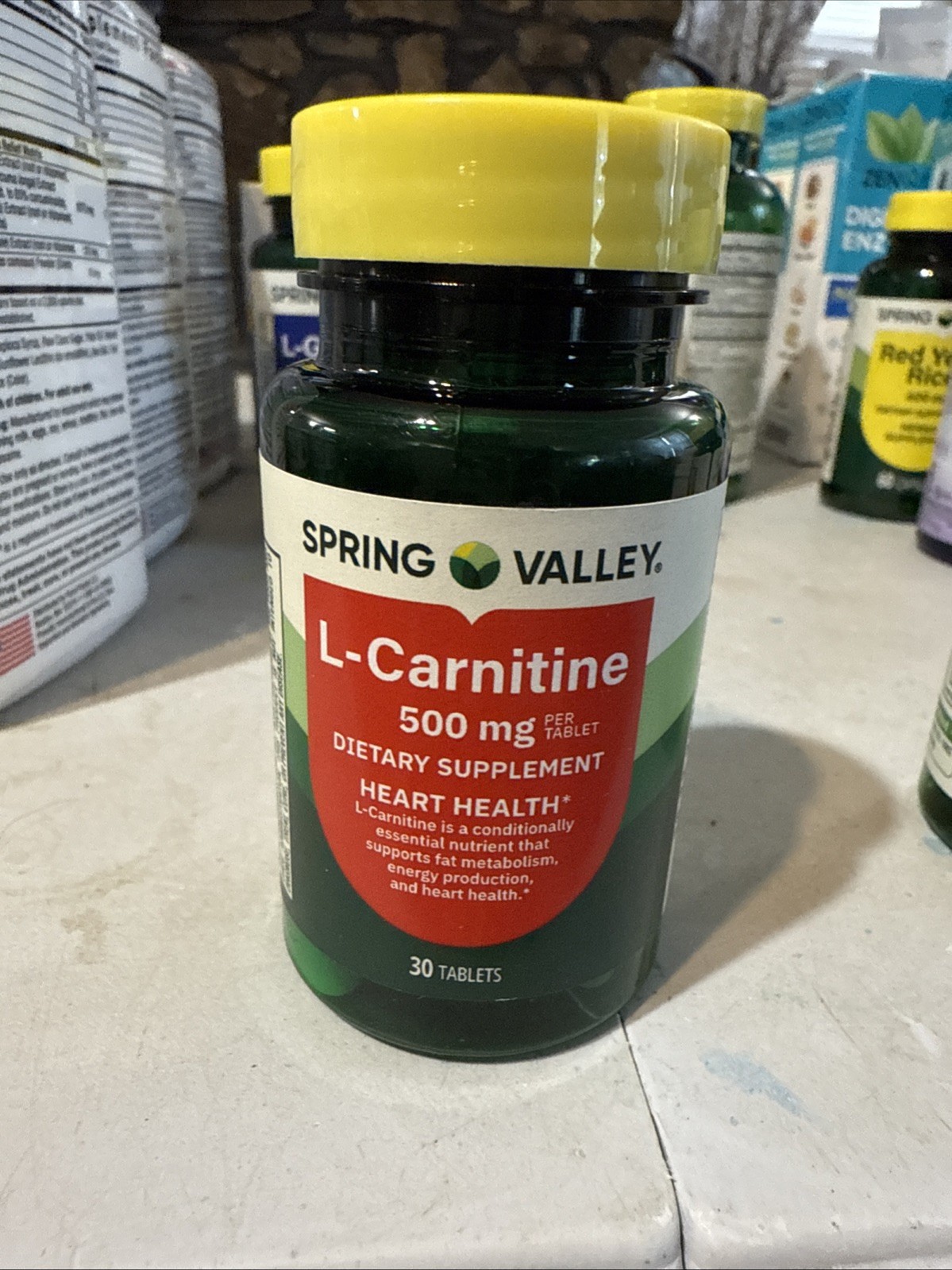 Spring Valley L-Carnitine Capsules, 500 mg, 30 Ct. Exp 12/27