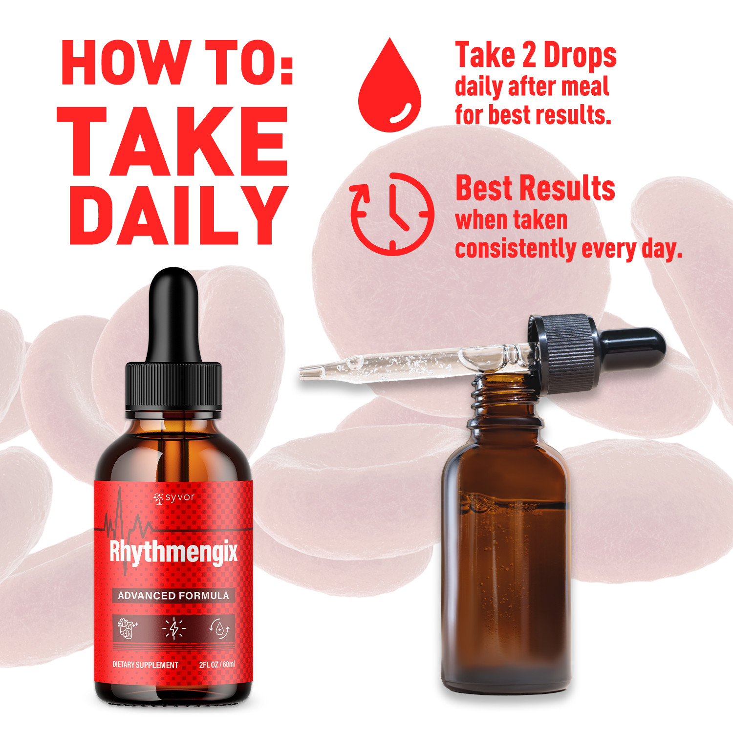 (5 Pack) Rhythmengix Blood Support Drops Advanced Vitamin Supplement 150 Serving